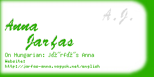 anna jarfas business card